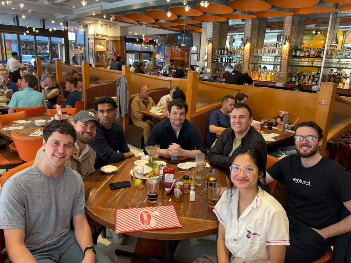 The team out to dinner